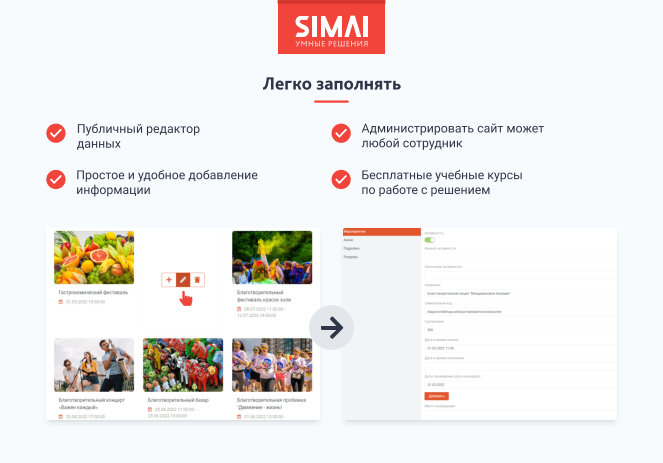 SIMAI-SF4: Сайт благотворительного фонда с приёмом платежей онлайн и версией для слабовидящих - Готовые сайты