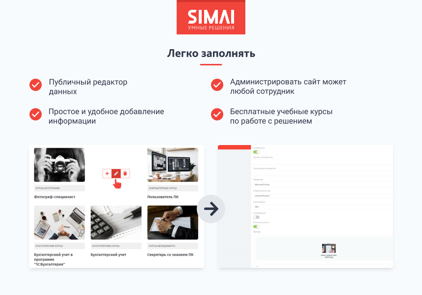 SIMAI-SF4: Сайт учебного центра – адаптивный с версией для слабовидящих - Готовые сайты