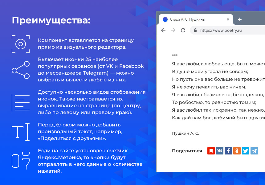 Блок «Поделиться» от Яндекса -  